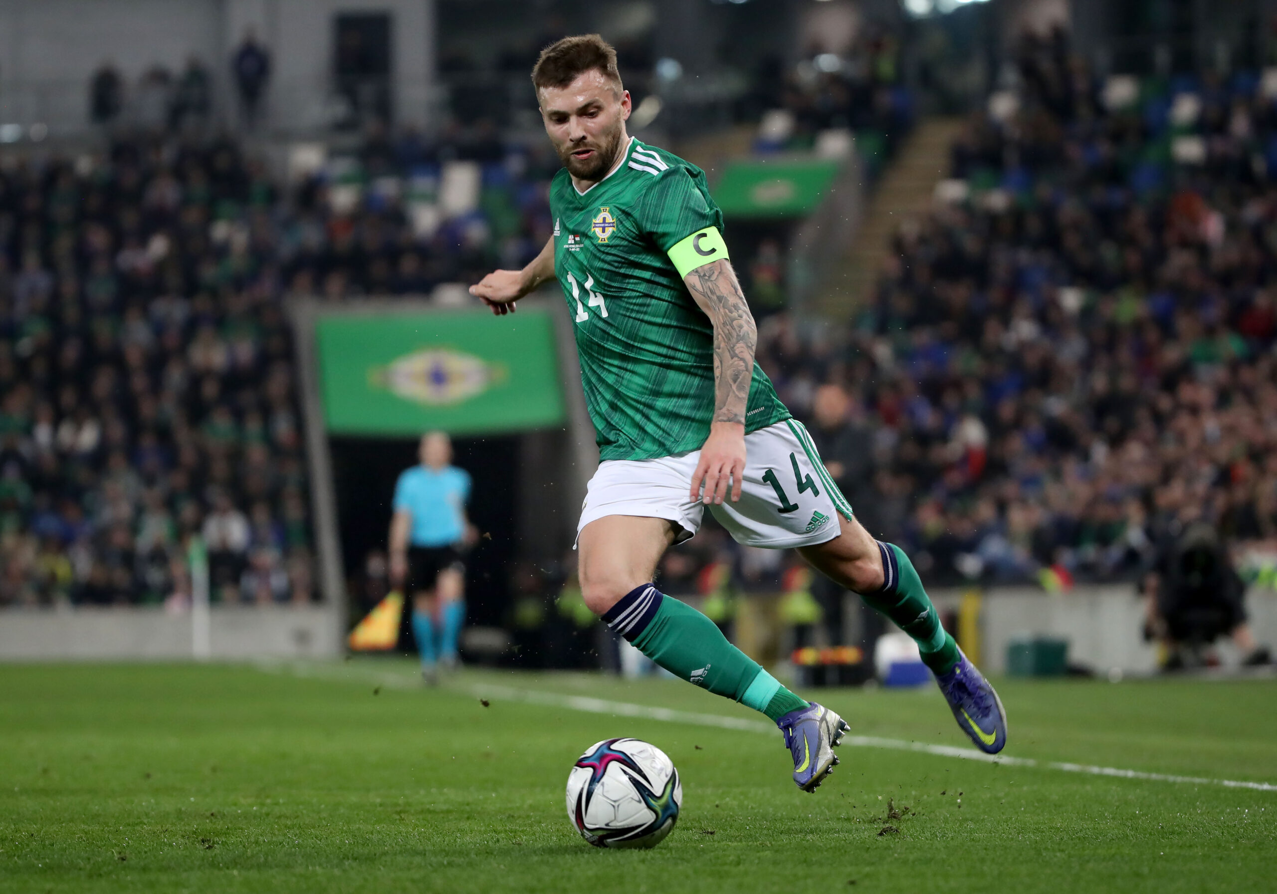 Press Eye - Belfast, Northern Ireland - 29th March 2022 - Photo by William Cherry/Presseye

Northern Ireland’s Stuart Dallas during Tuesday nights International Friendly at the International Stadium at Windsor Park, Belfast.    Photo by William Cherry/Presseye
