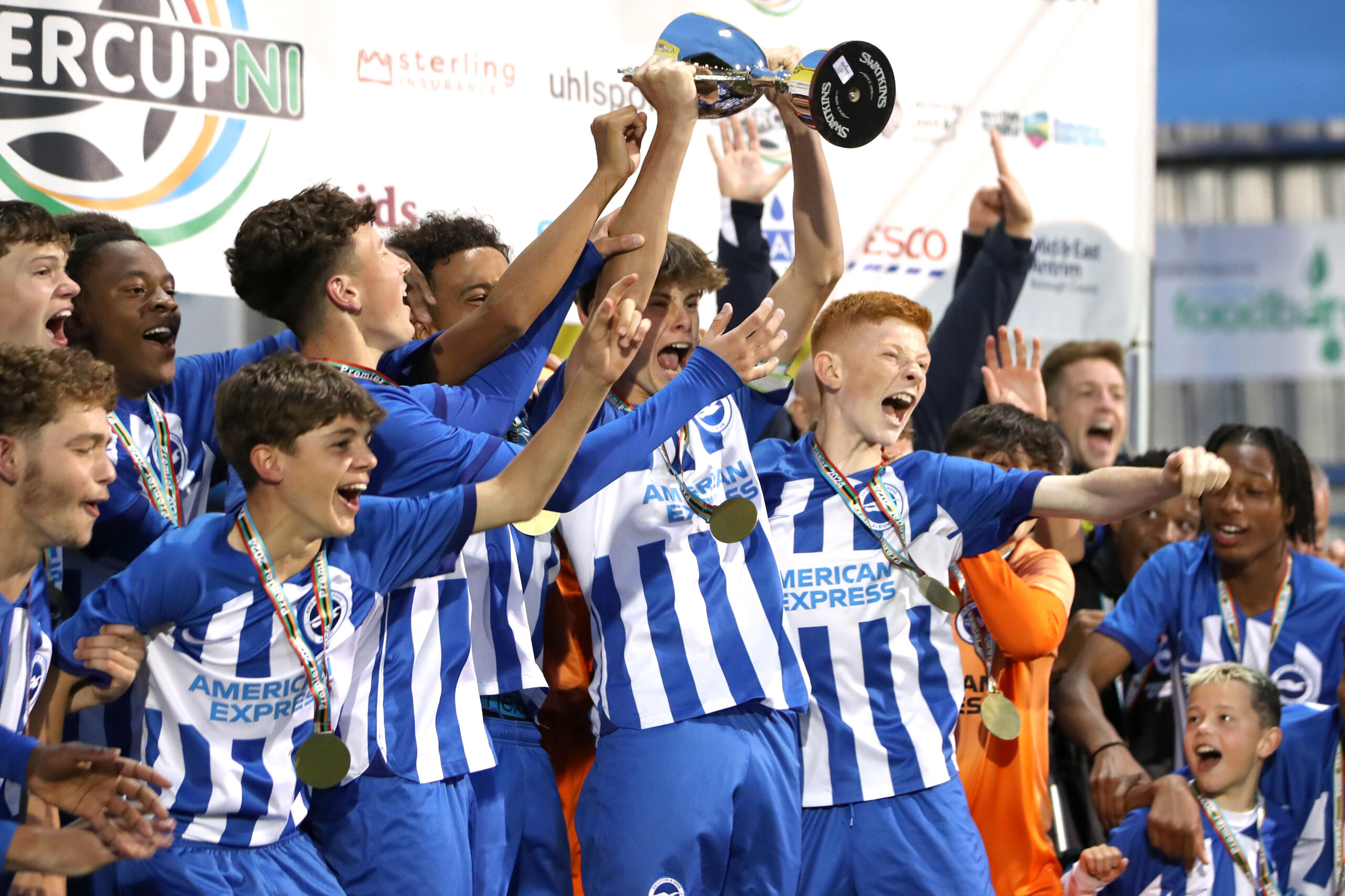 Press Eye - Northern Ireland - 26th July 2024

Super Cup Northern Ireland - Final - Boys Premier -
Brighton and Hove Albion- Coleraine Showgrounds -  Coleraine - 26th July 2024

Brighton and Hove Albion win the Super Cup beating Co Armagh on penalties

Photograph by Declan Roughan / Presseye