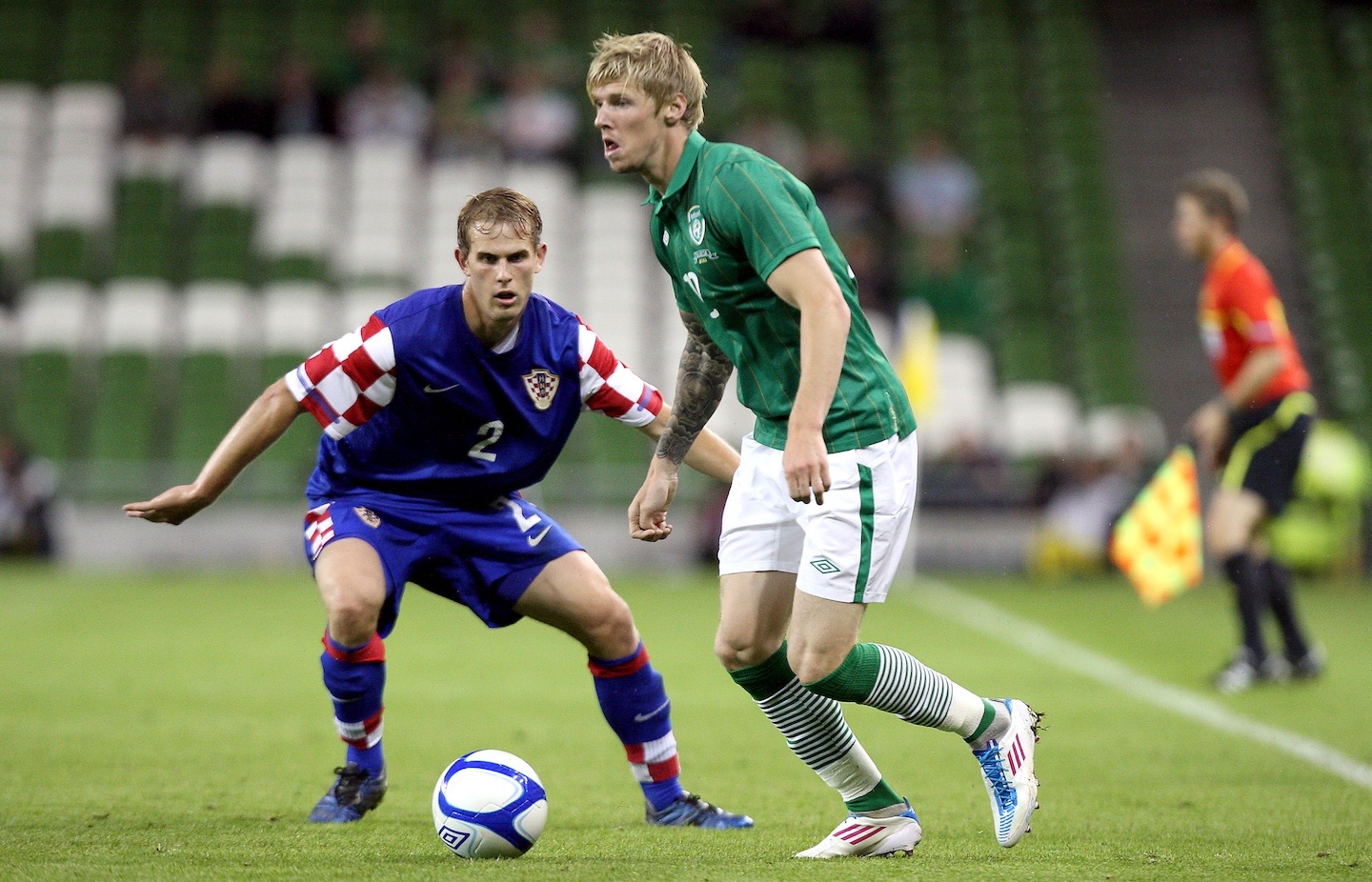 International Friendly, Aviva Stadium 10/8/2011
Republic of Ireland vs Croatia
Ireland's Andy Keogh and Ivan Strinic of Croatia
Mandatory Credit ©INPHO/Ryan Byrne